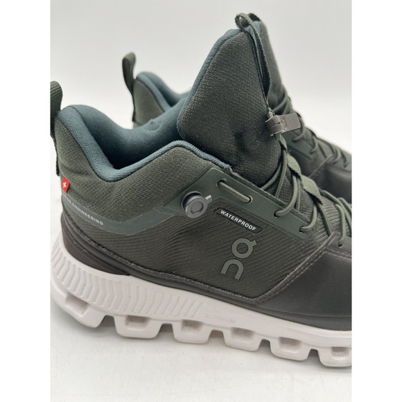 On Running Women's Cloud Hi Sneakers‎ Sz W5.5 Waterproof Fir/Umber Green - Picture 4 of 10